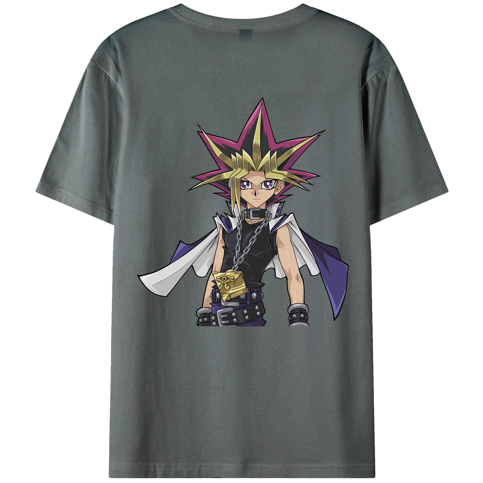 （画像用） 遊☆戯☆王 Yu-Gi-Oh! 綿100％ メンズ半袖Tシャツ（バックプリント） 通気性